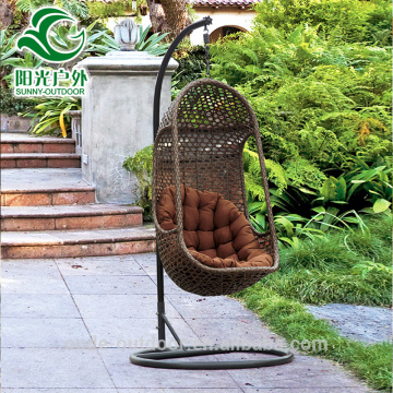 Unique egg shape outdoor single seat hanging garden swing