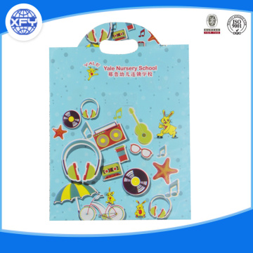 Logo printed plastic shopping bag with handle