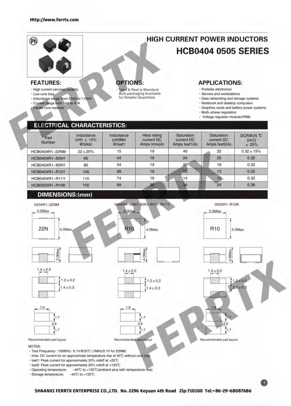 Shielded inductor HCB