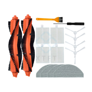 Complete Accessory Kit for Mijia 3C Floor Cleaners: E10, B112, and E12 Models - Main Brush, Side Brush, Cloth, and Filter Mesh