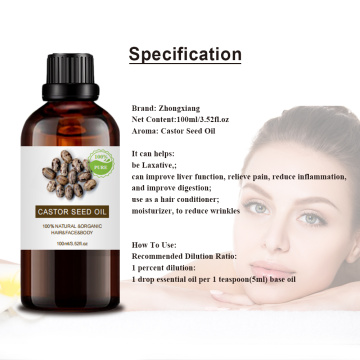 Hot Selling Cold Pressed 100%Pure Castor carrier Oil