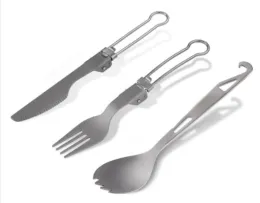Three-piece Folding Titanium Tableware
