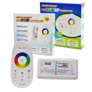 2.4G Wireless DC12-24V Touch Screen RGB/RGBW Controller with RF Remote for LED Strips