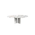 Elegante mesa de comedor de mármol ovalado