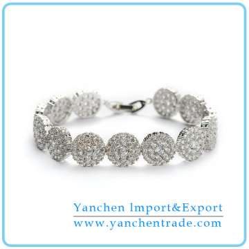 2014 Classic Jewelry AAA CZ Diamond Radiant Bracelet with Rhodium Plated