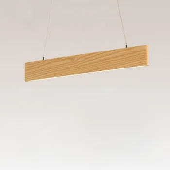 Modern Nordic LED Rectangle Ultra Thin Wooden Timber Pendant Light - CE RoHS 3000K/4000K/6000K