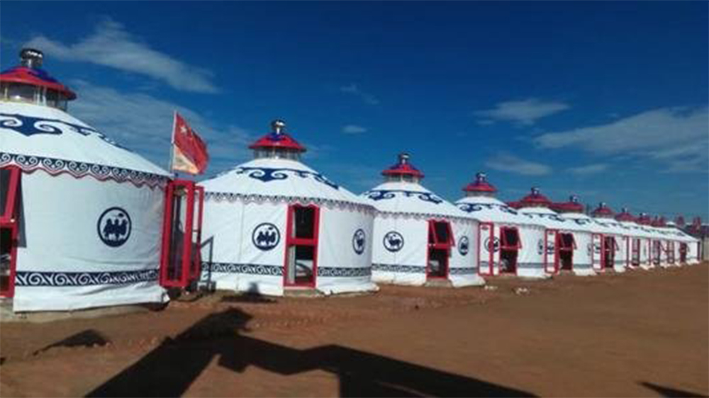 Outdoor farmhouse yurts