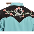 Rose Embroidered Men cowboy shirt for carnival halloween