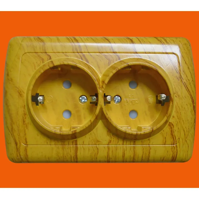 Soket Dinding Ganda Flush Mount Gaya Eropa F3210