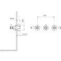 Double lever bath shower valve for concealed installation