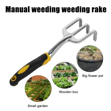 Garden Tool Hand Rake Transplanter Digging Tool Weeder Tools Ergonomic Handle Lawn Farmland Transplant Gardening Bonsai Tool