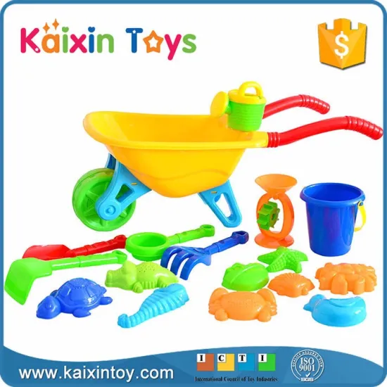 10256913 2017 New Summer Toy 17PCS Beach Trolley Cart For Kids