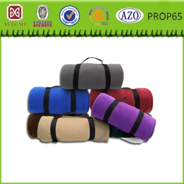 SGS high quality solid colour portable picnic blanket polar fleece travel wholesale travel blanket