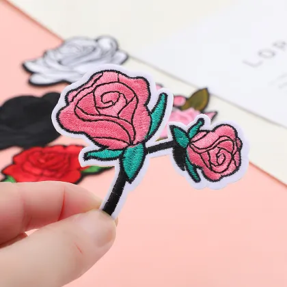 Wholesale Multicolor Glam Embroidered Rose Patches