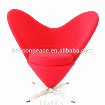 Modern Red Fabric Color Heart cone Leisure Chair