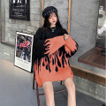 Women Sweater Long Sleeve Flame Bat Sleeve