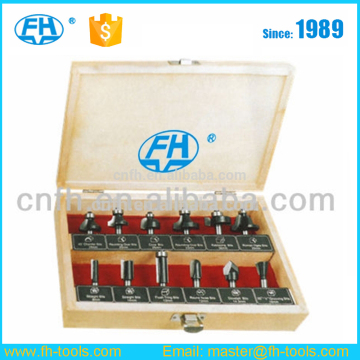 Mixed YG8 tungsten Carbide tips 12 pcs Woodworking Router Bit set for wood