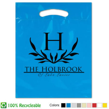 High quality 100% recyclable eco packaging plastic die cut handle bags