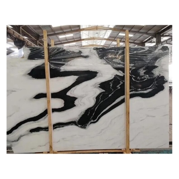 Modern Natural Marble Slab: Panda White Calcite for Waterproof Exteriors in Villas and Hotels