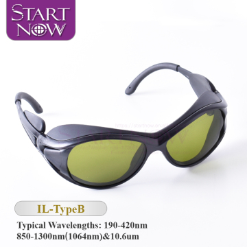 Black Classic Style Laser Eyewear for YAG Marker Welding Machines - Safety Goggles (190-420nm & 850-1300nm, 10.6um)
