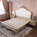 Bed de madeira maciça de estilo creme francês 1.5