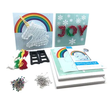 DIY Craft Kit: 2 Large Joyful String Art Set for Kids