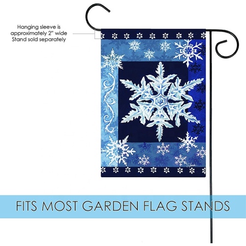 Digital Printing Winter Snowflakes Custom Garden Yard Flags