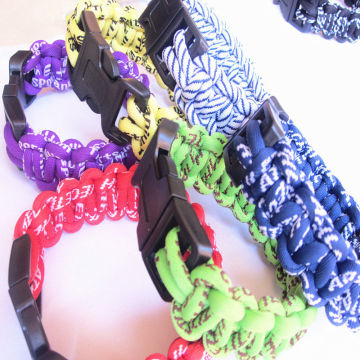 Paracord Braided Rope Bracelet With Buckle, Custom Power Balance Titanium Bangle For Gifts