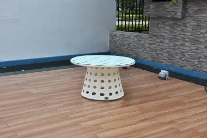 Patio Aluminium Garden Table Furniture White Tables