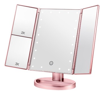 2022 LED Lit Vanity Mirror με φώτα 22 τεμ., Περιστροφή 180 μοιρών, για χρήση μακιγιάζ επιτραπέζιου υπολογιστή