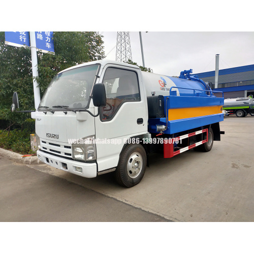 ISUZU ELF 5000L Septic Tank Truck With High Pressure Washing Function