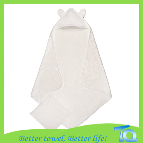 High Quality 100% Bamboo Baby Hooded Towel With Embroidered
