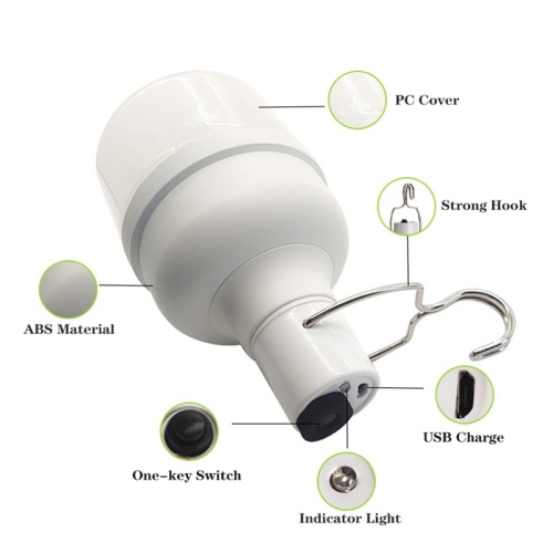 Solar Panel Powered Rechargeable LED Bulb Light