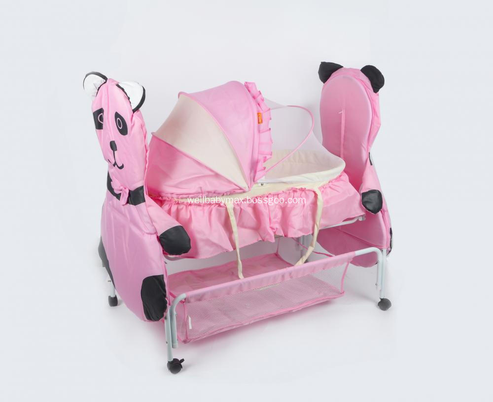 Adorable Panda Pattern Baby Cot and Cradle