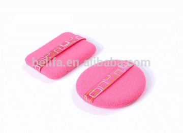 Belifa Colourful Natrual latex PINK cosmetic puff with silk ribbon