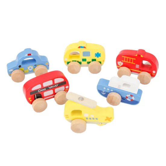 High Quality Wooden Kids Push Toy - 6 Color Mini Wooden Car Play Vehicle