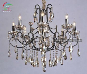 rococo iron & crystal chandelier