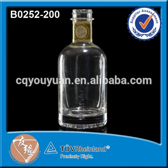 Round Liquid Soap Bottle Dispenser 200ML Clear Glass Bottle