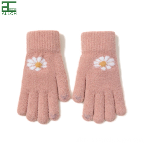 Winter Jacquard Touch Screen Stretch Knitted Unisex Warm Gloves