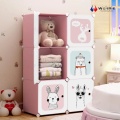 簡単なプラスチック組み立てデザインのモダンなキッズクローゼット