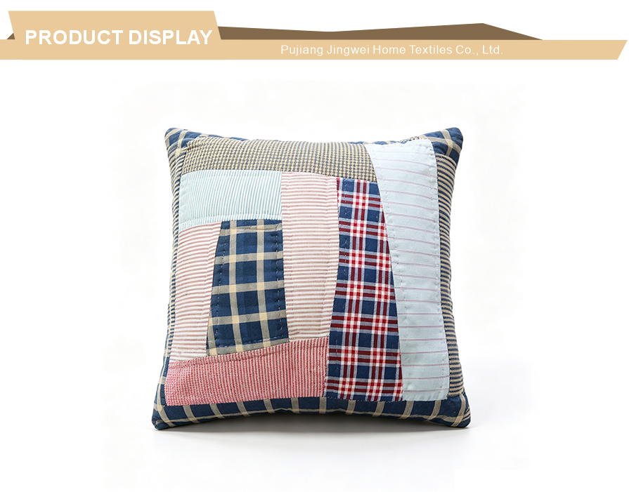 Country patch stitched rectangular bolster