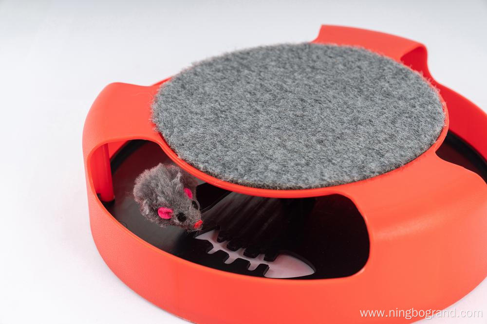 Cat Scratcher Pad with a Spinning Mouse