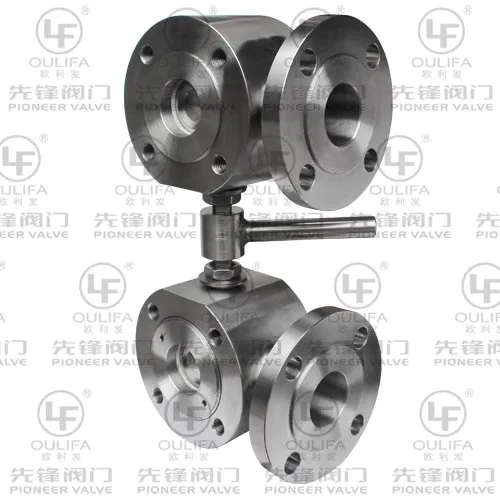 Duplex 3-Way Flanged Ball Valve with Wafer Type