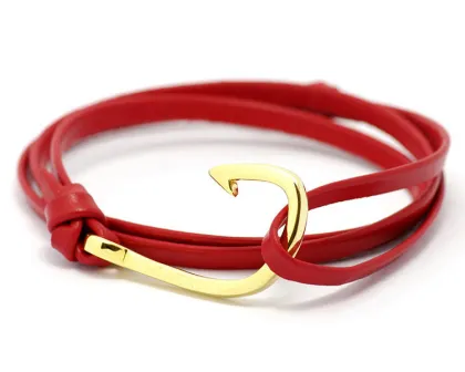 Handmade  Hook Rope Leather Bracelet