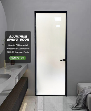 Factory Price Wholesale 8mm Tempered Glass Casement Door with Black Aluminum Frame