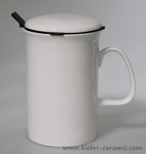 Plastic Stainless Steel Infuser Lids 300ml Logo Decal Printed Wholesale Ceramic Tea Cups