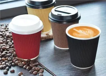 8oz 12oz Wholesale Eco-friendly Ripple Wall Paper Cup