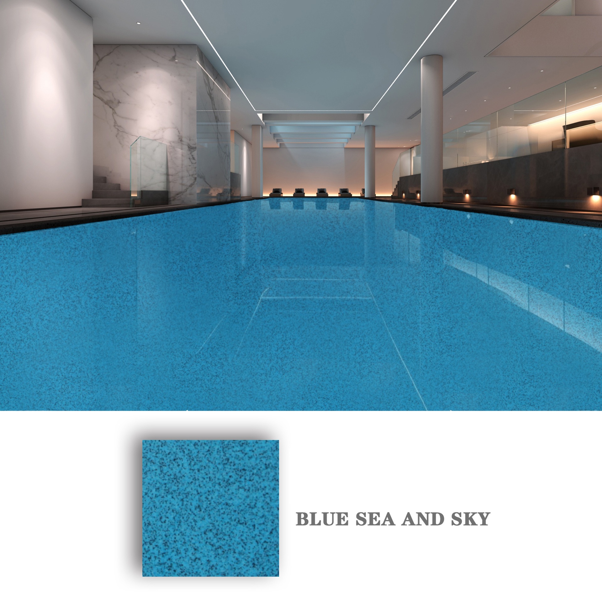 ocean blue epoxy floor
