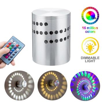 Luz de pared LED de orificio espiral colorido con controlador