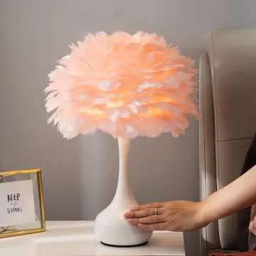 European Style Kids Bedside Lamp: Modern LED Feather Table Lamp for Wedding Rooms, Desks, Hotel Lobby & Bedrooms